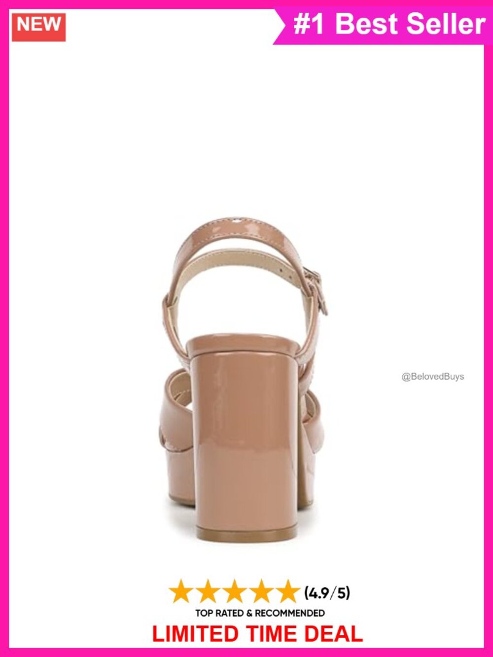 Women's Platform Block Heel Ankle Strap Open Toe Sandals Soft System Comfort